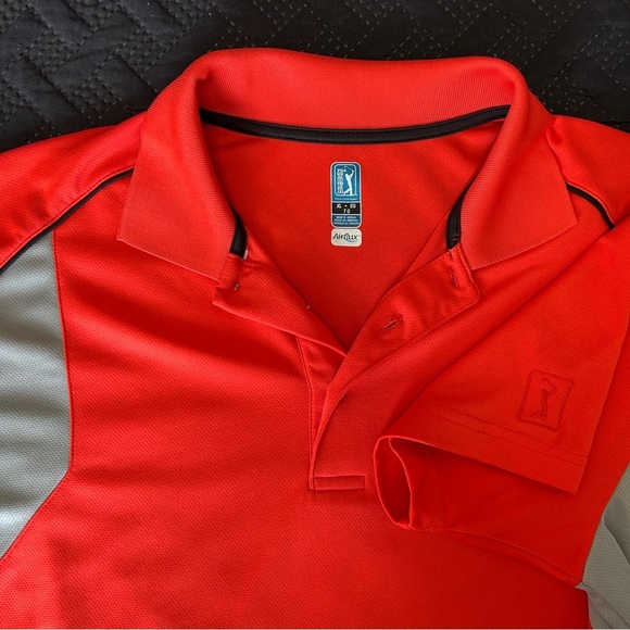 PGA Tour Orange Grey Polo Golf Shirt Men’s X Large shirt sleeve grocers - Picture 1 of 9
